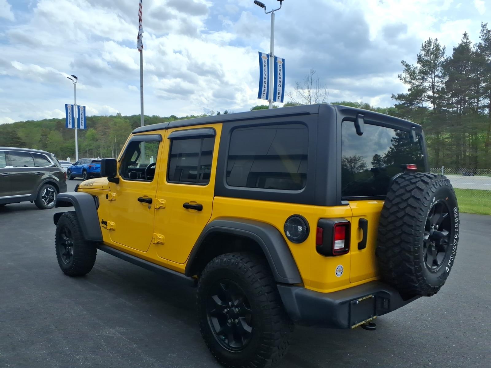 2021 Jeep Wrangler Unlimited Willys Hellayella Clear Coat Pyv at Memorial Highway Chevrolet