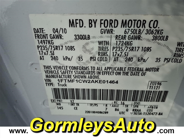 2010 Ford F-150 XL:E01464B