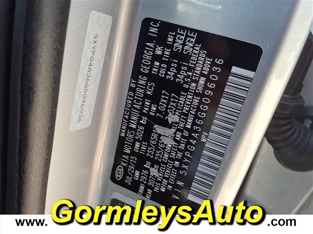 2016 Kia Sorento L:096036B