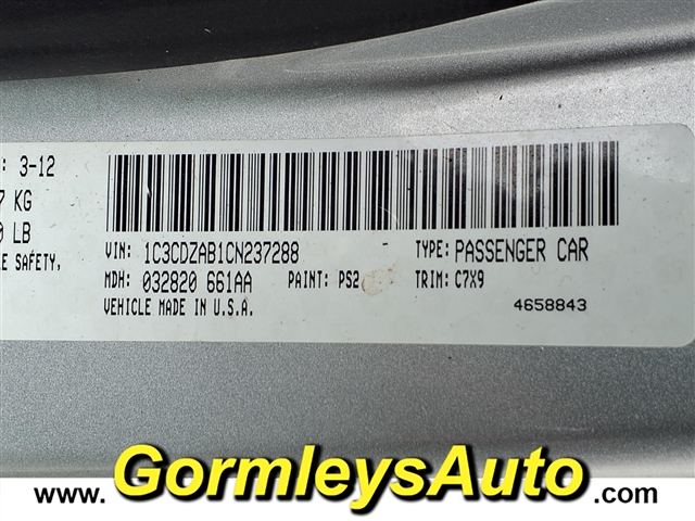 2012 Dodge Avenger SE:237288B