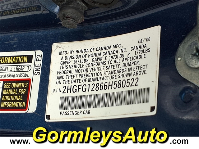 2006 Honda Civic EX:580522B