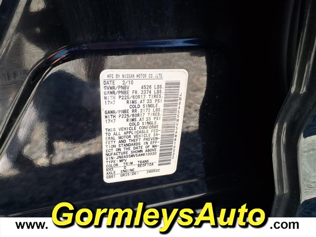 2010 Nissan Rogue S:610030B