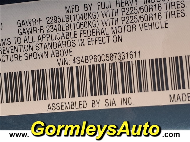 2008 Subaru Outback Base:331611B