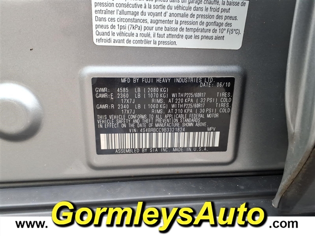 2011 Subaru Outback 2.5i Premium:321824B