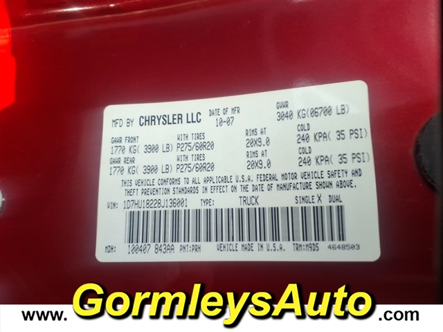 2008 Dodge Ram 1500 ST:136001B