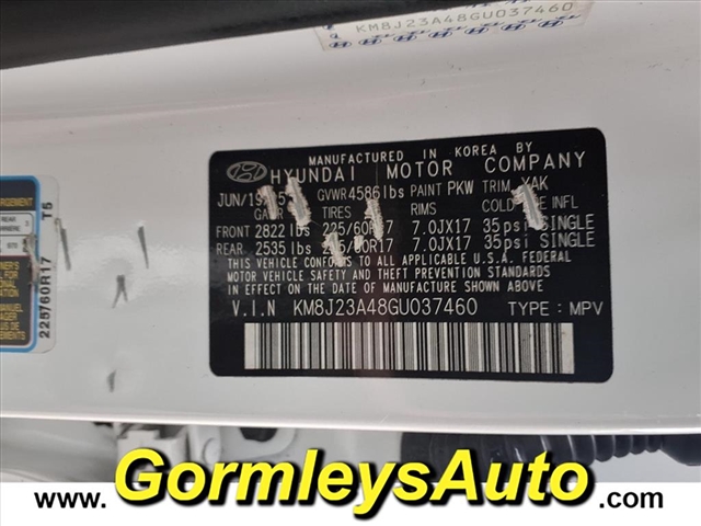 2016 Hyundai TUCSON SE:037460B