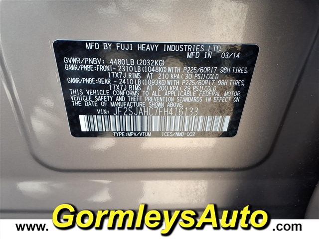 2015 Subaru Forester 2.5i Limited:416133B
