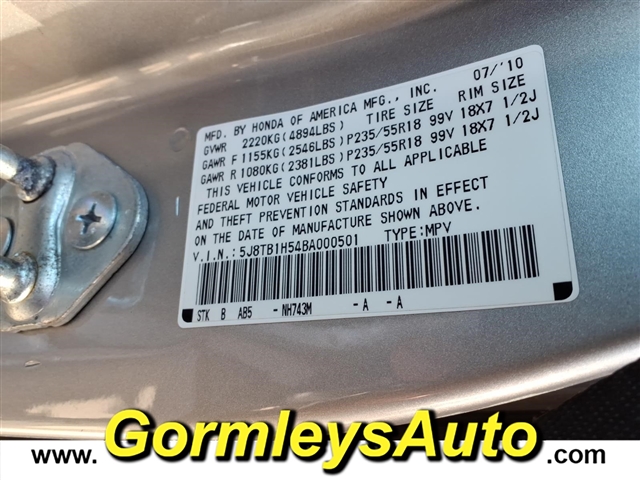 2011 Acura RDX SH-AWD w/Tech:000501B