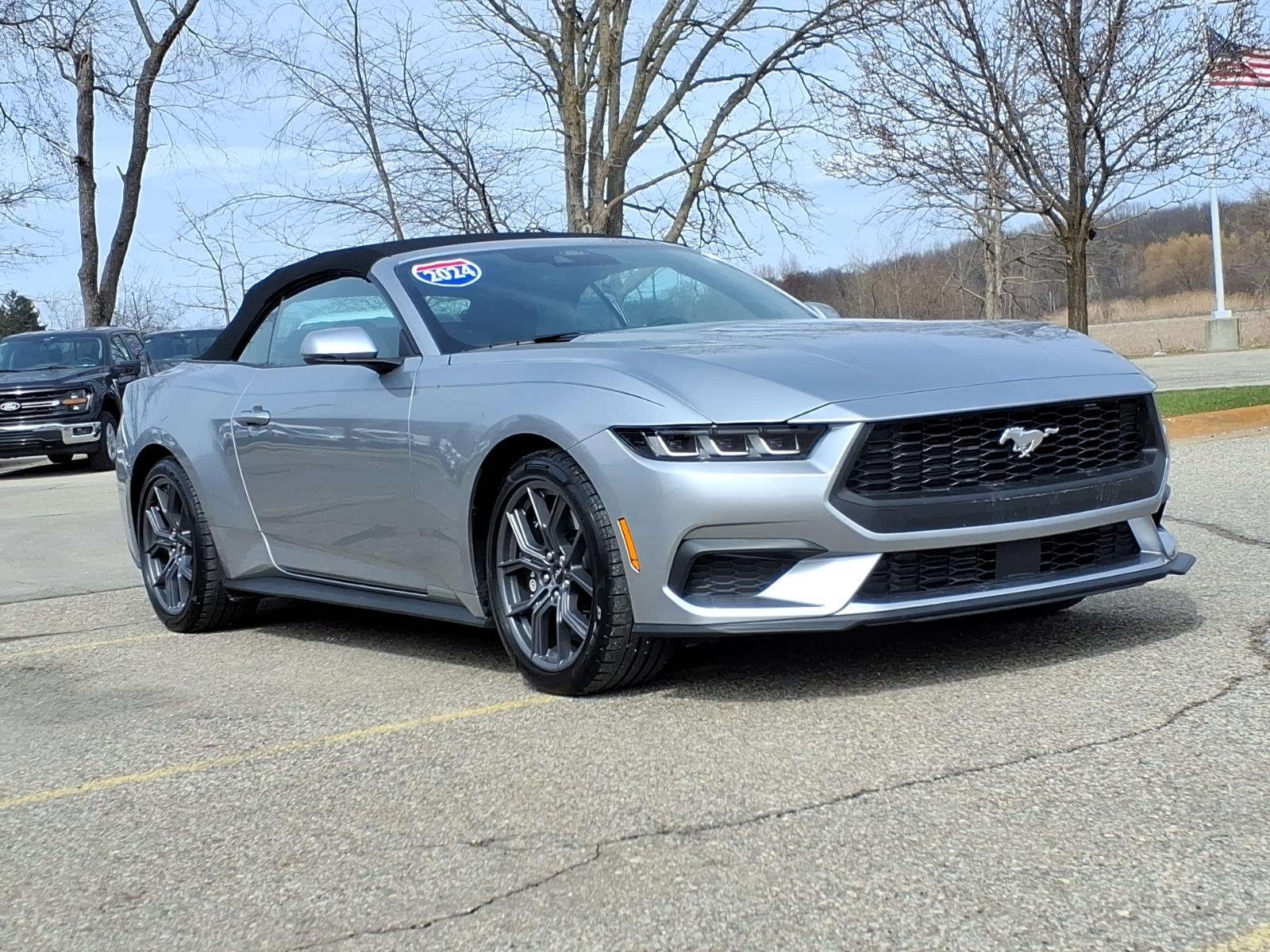 Iconic Silver Metallic 2024 Ford Mustang EcoBoost Premium Convertible RWD Convertible Rear-Wheel Drive Automatic