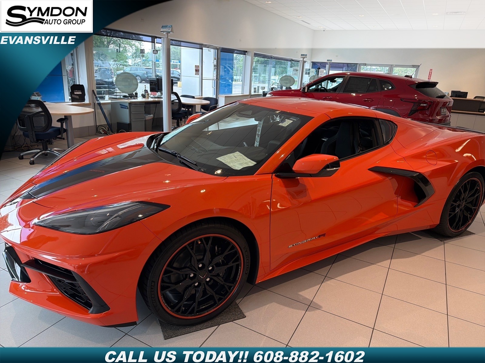 Orange 2025 Chevrolet Corvette Coupe Rear-Wheel Drive Automatic