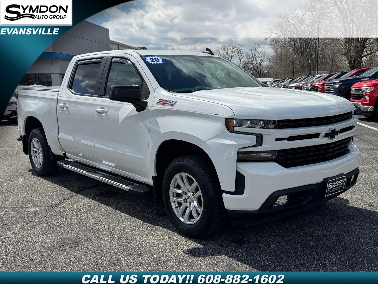 White 2020 Chevrolet Silverado 1500 RST Crew Cab 4WD Pickup Truck Four-Wheel Drive Automatic