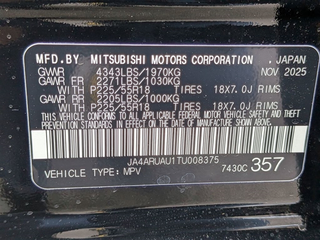 2026 Mitsubishi Outlander Sport SE:MI330190