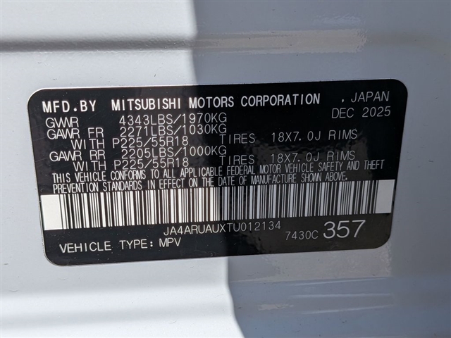 2026 Mitsubishi Outlander Sport SE:MI330340