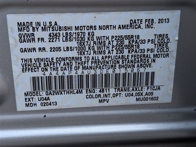 2013 Mitsubishi Outlander Sport SE:39992N