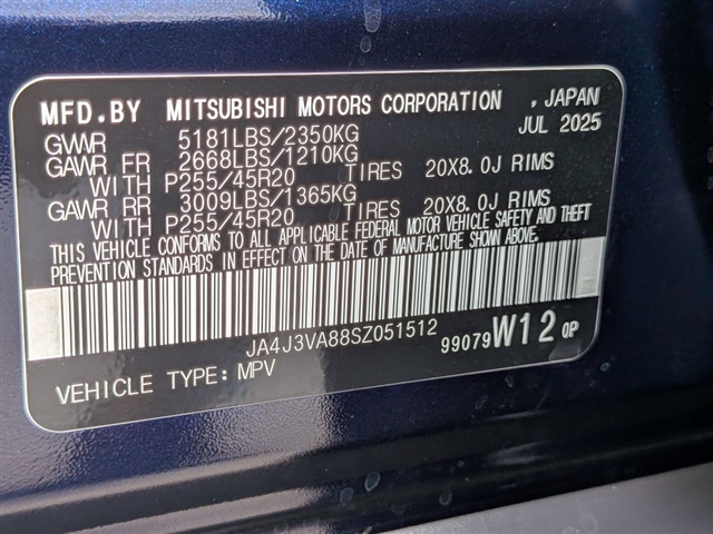 2025 Mitsubishi Outlander SE:MM39850