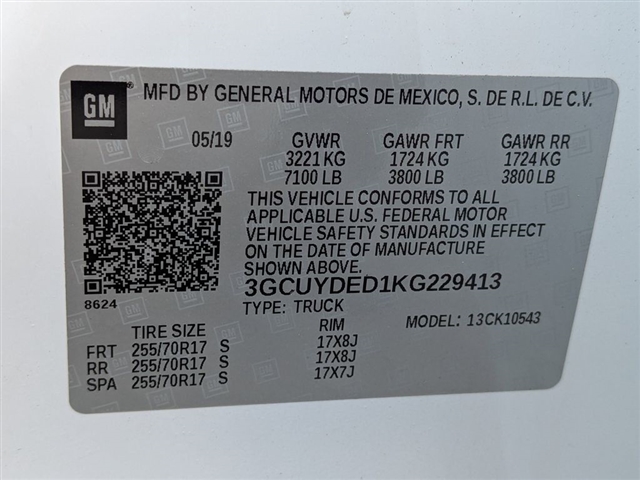 2019 Chevrolet Silverado 1500 LT:01930UU