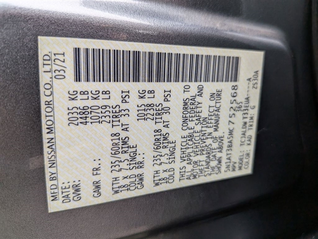 2021 Nissan Rogue SV:39502N