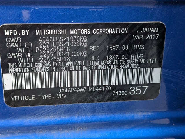 2017 Mitsubishi Outlander Sport SEL 2.4:38042U