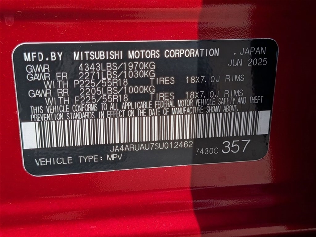 2025 Mitsubishi Outlander Sport SE:39842N