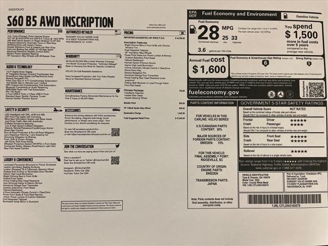 2022 Volvo S60 B5 Inscription - Photo 1