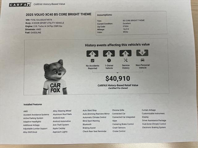 2025 Volvo XC40 B5 Core Bright Theme - Photo 36