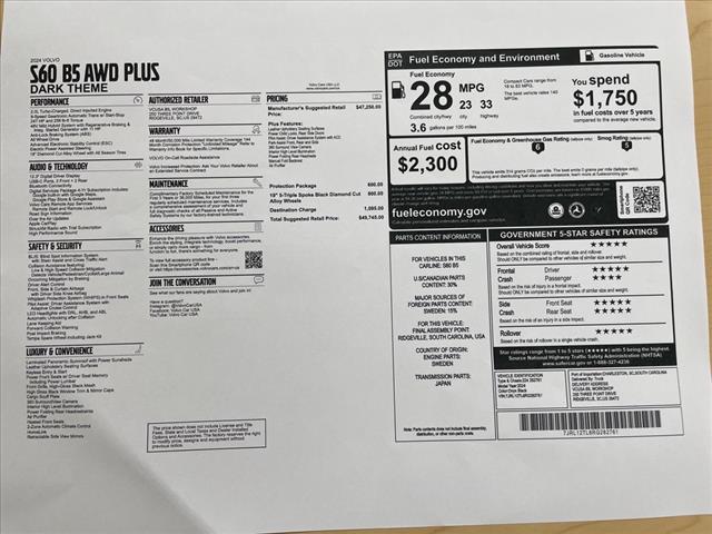 2024 Volvo S60 B5 Plus Dark Theme - Photo 37