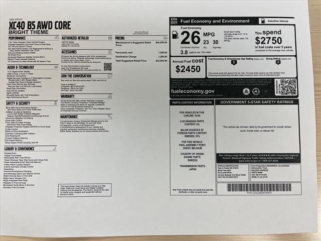 2025 Volvo XC40 B5 Core Bright Theme - Photo 37