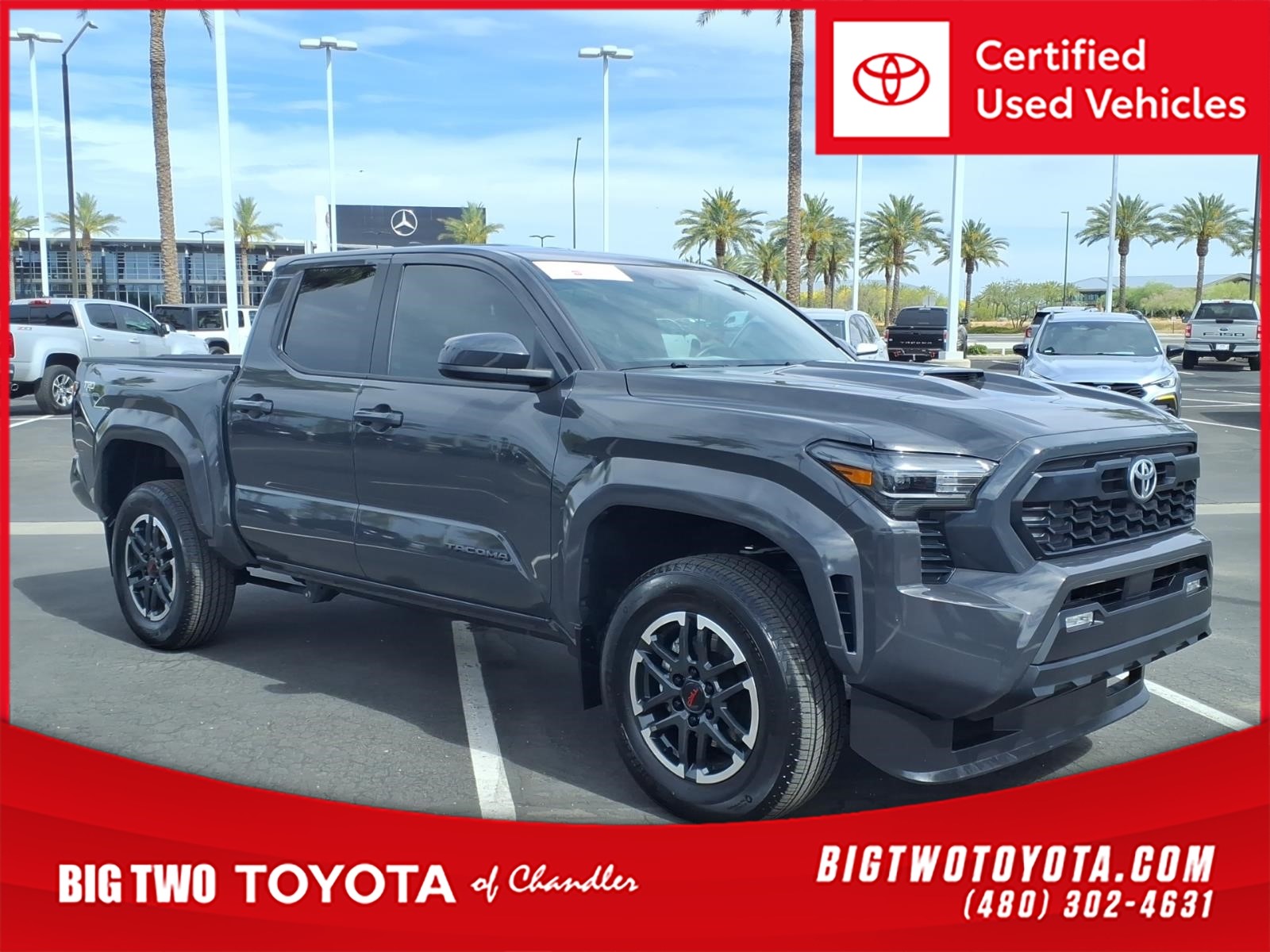 Gray 2024 Toyota Tacoma Limited Double Cab 4WD Pickup Truck Four-Wheel Drive 8-Speed Automatic