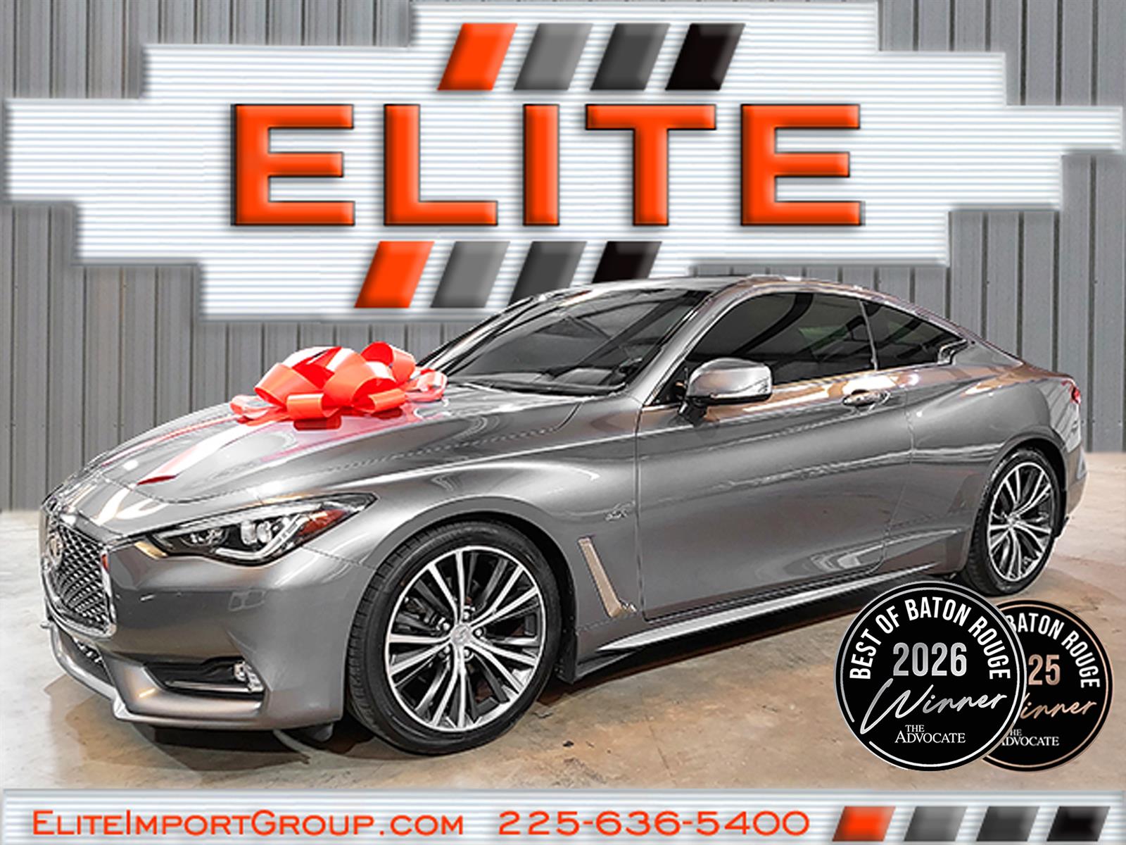 Gray (Graphite Shadow (kad)) 2017 INFINITI Q60 Coupe Rear-Wheel Drive 7-Speed Automatic