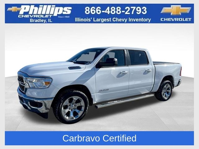 Bright White Clearcoat 2022 RAM 1500 Big Horn Crew Cab 4WD Pickup Truck Four-Wheel Drive 8-Speed Automatic