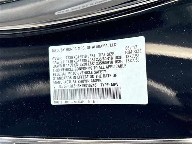 2018 Honda Odyssey EX
