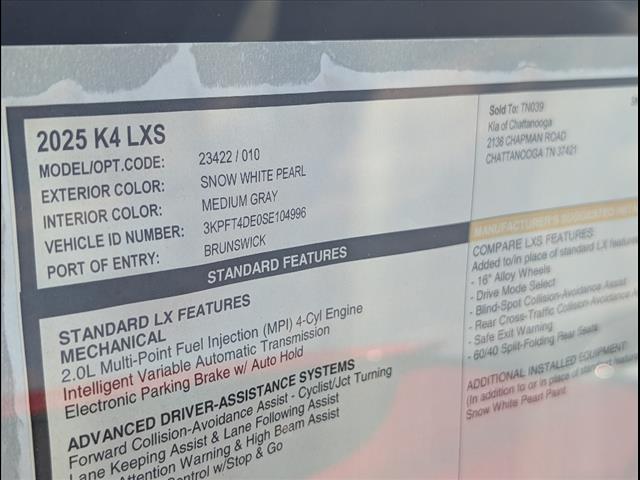 2025 Kia K4 LXS