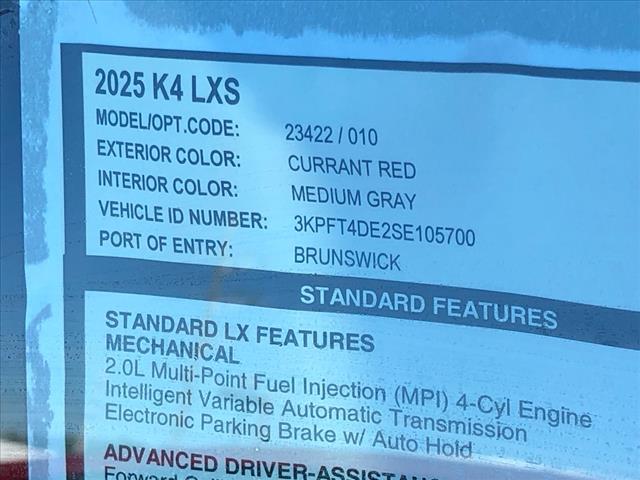 2025 Kia K4 LXS