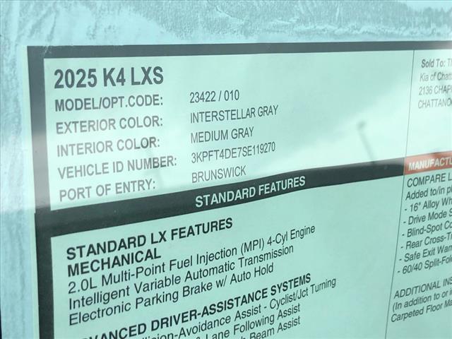 2025 Kia K4 LXS