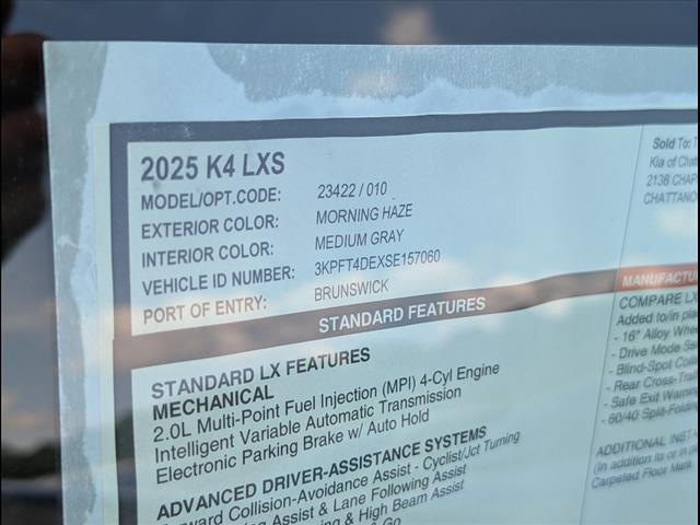 2025 Kia K4 LXS