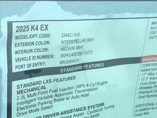 2025 Kia K4 EX