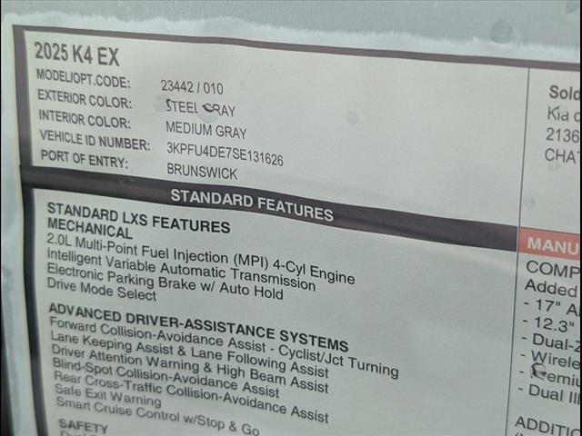 2025 Kia K4 EX