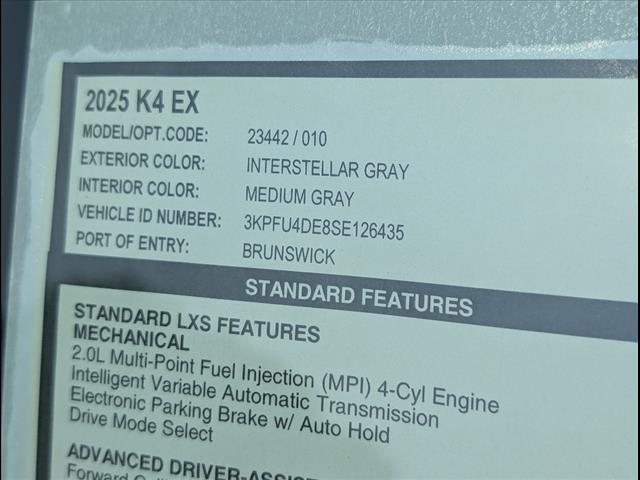 2025 Kia K4 EX