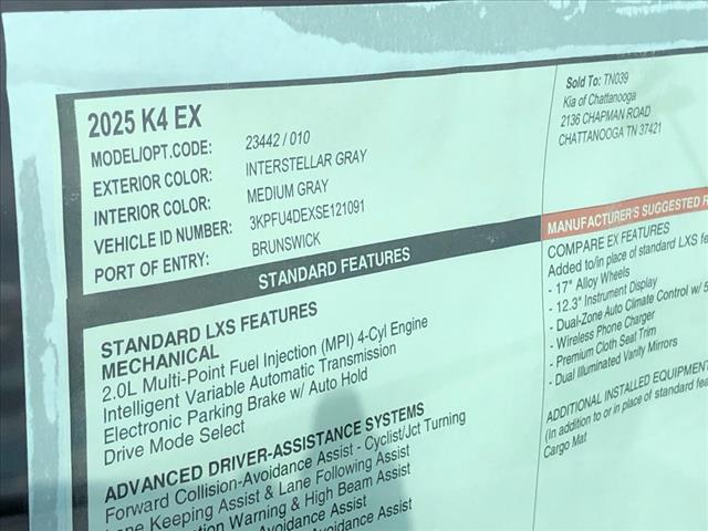 2025 Kia K4 EX
