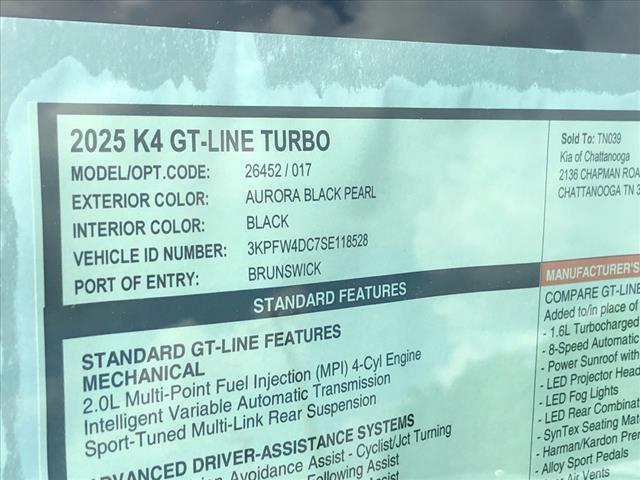 2025 Kia K4 GT-Line Turbo