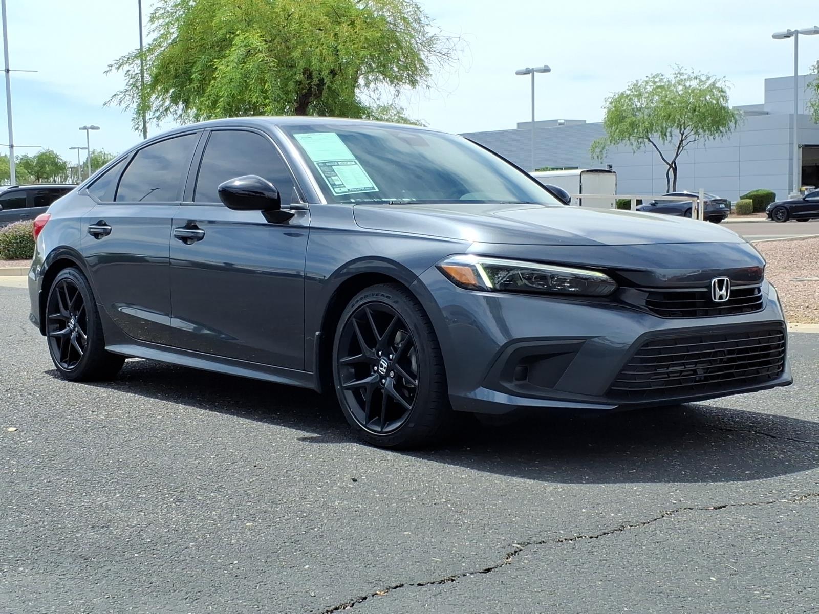 Gray 2022 Honda Civic Sport FWD Sedan Front-Wheel Drive 7-Speed CVT