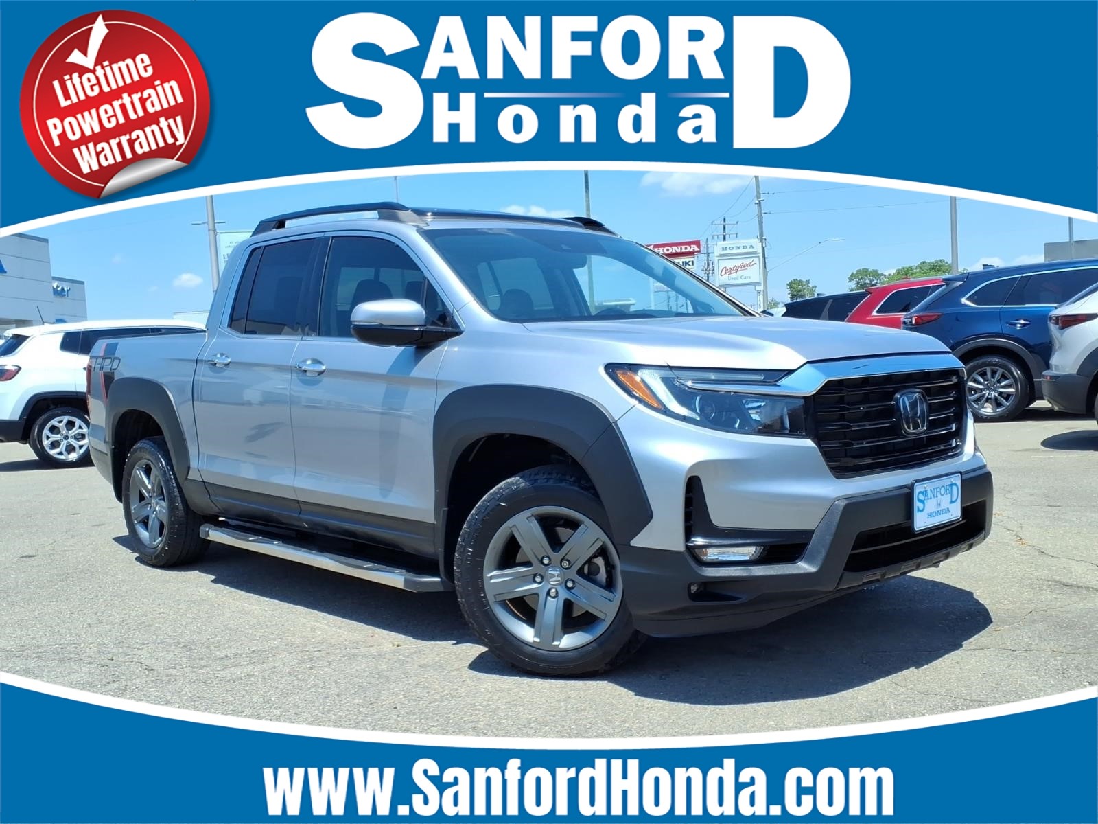 Silver 2023 Honda Ridgeline RTL-E AWD Pickup Truck All-Wheel Drive 9-Speed Automatic