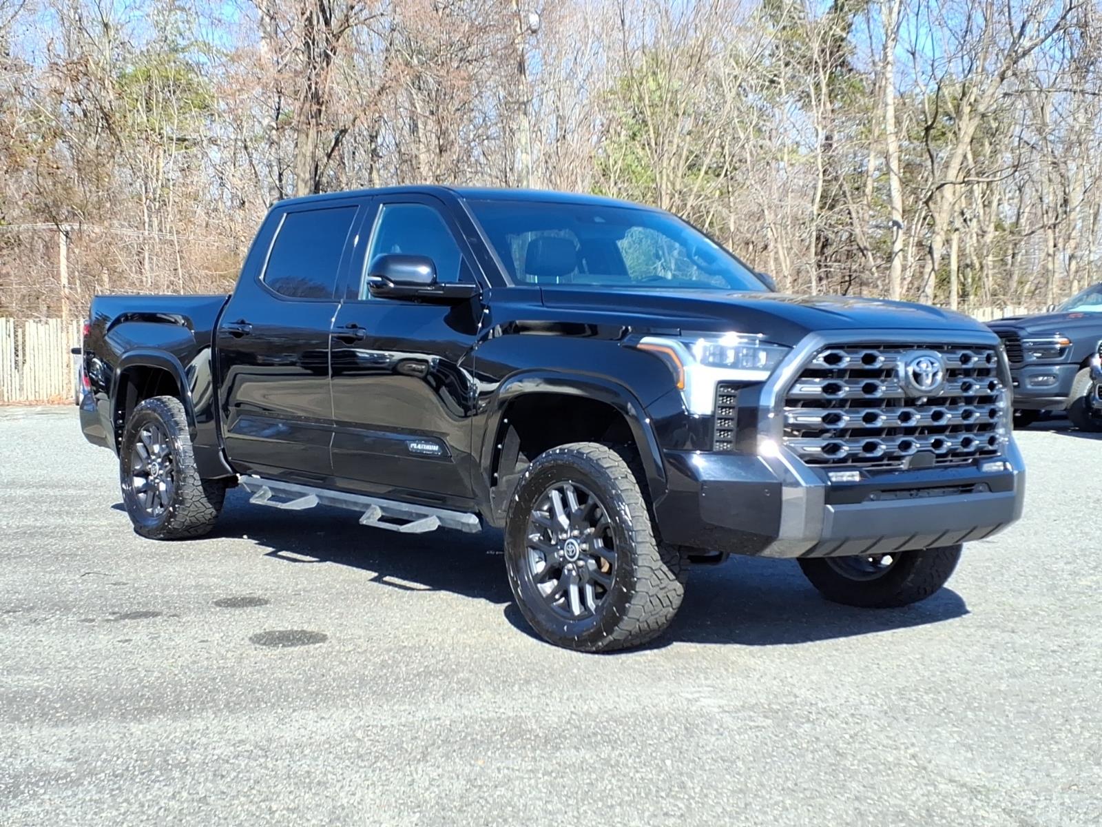 Midnight Black Metallic 2023 Toyota Tundra Platinum CrewMax Cab 4WD Pickup Truck Four-Wheel Drive Automatic