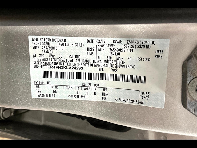 2019 Ford Ranger Lariat
