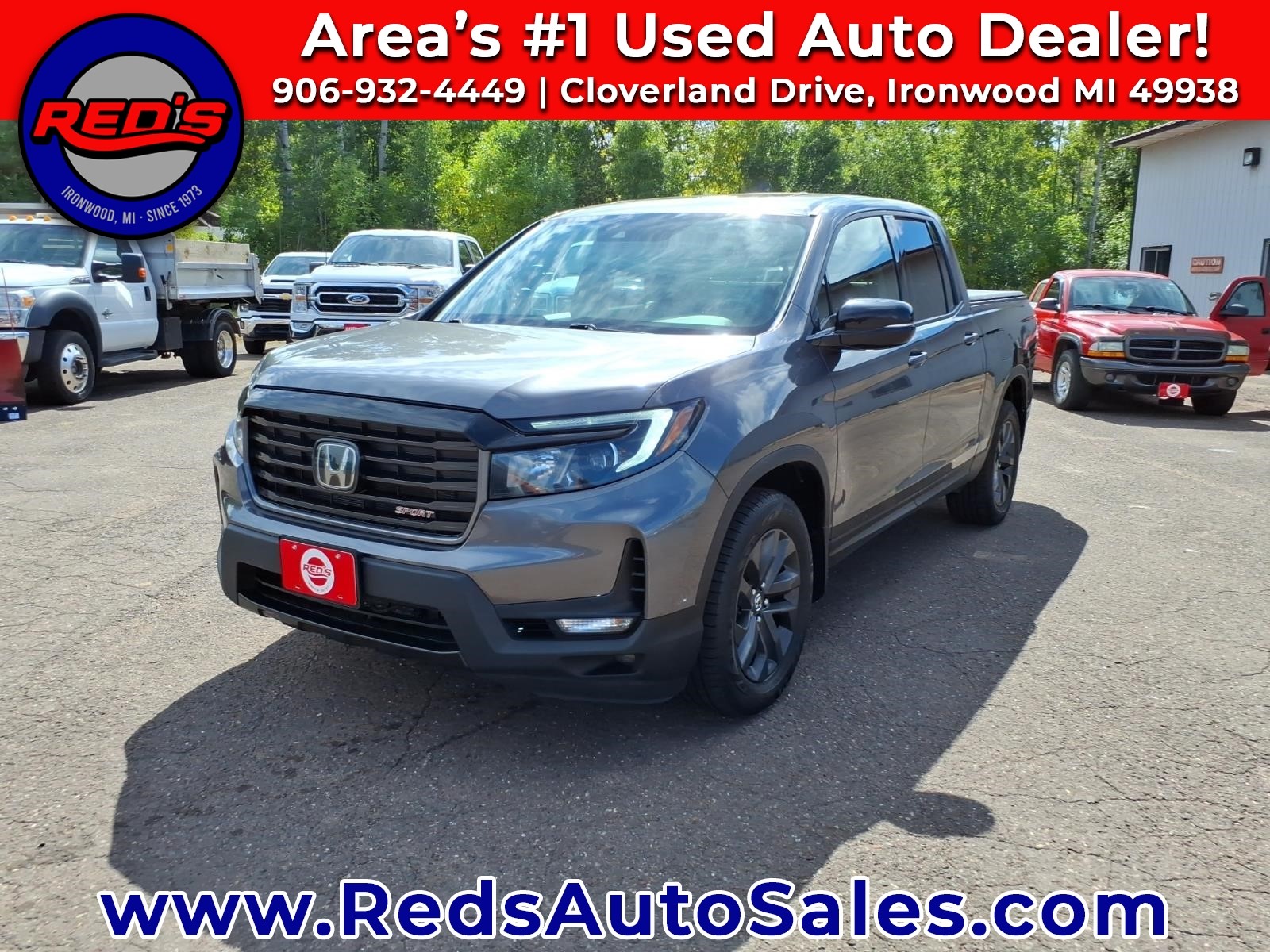 Gray 2023 Honda Ridgeline Pickup Truck All-Wheel Drive Automatic