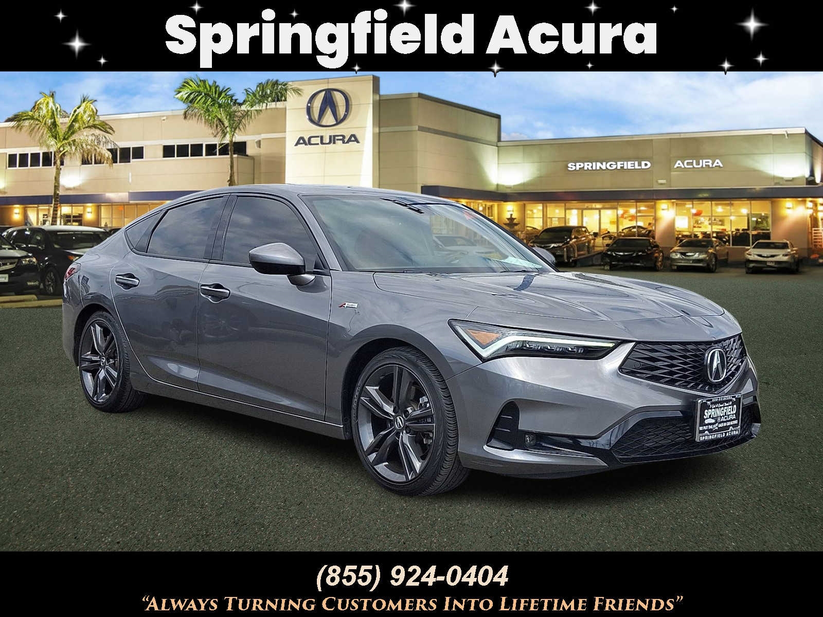 Liquid Carbon Metallic 2024 Acura Integra FWD with A-SPEC Package Sedan Front-Wheel Drive Continuously Variable Transmission