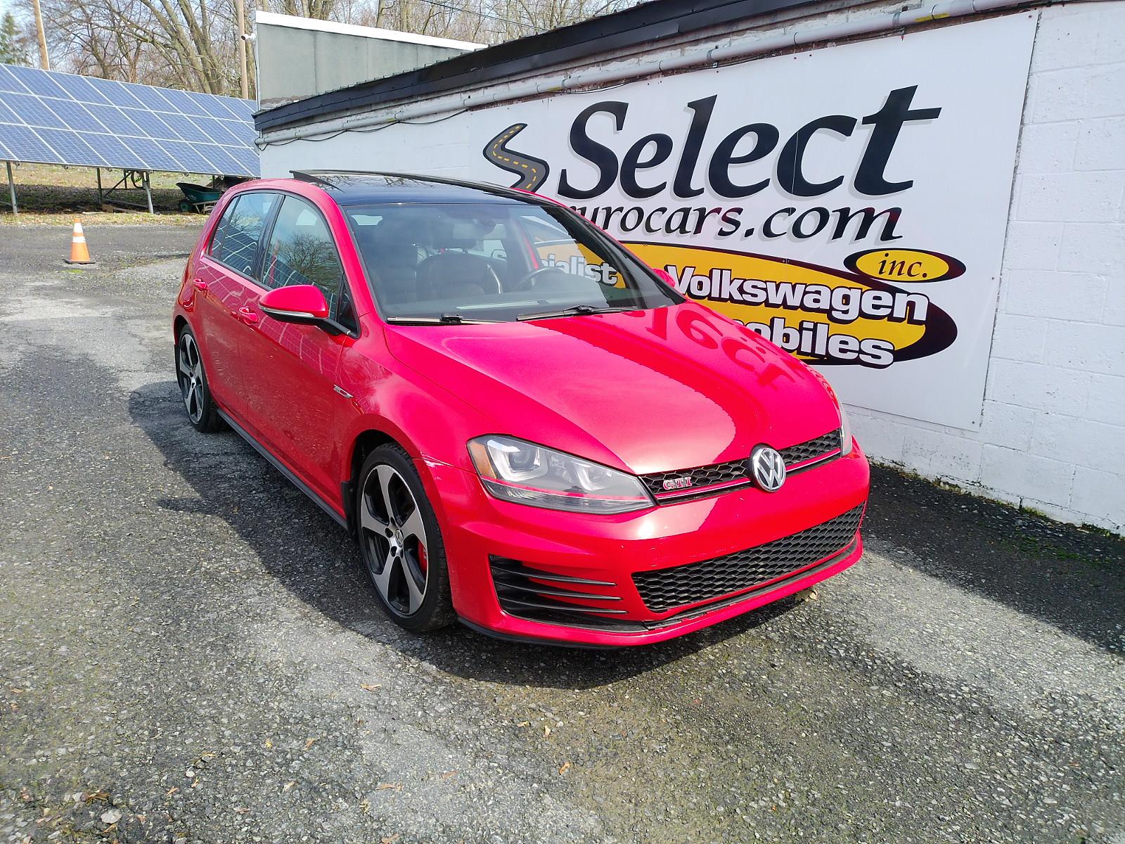 Red 2016 Volkswagen Golf GTI 2.0T Autobahn 4-Door FWD with Performance Package Hatchback Front-Wheel Drive Manual