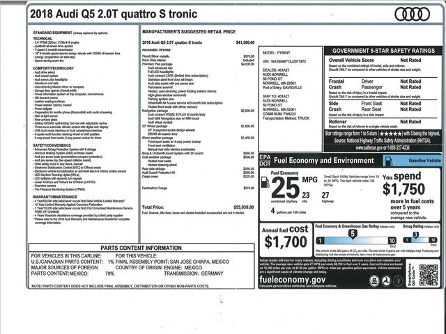 2018 Audi Q5 Premium Plus NAV:10495