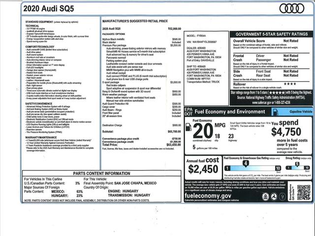 2020 Audi SQ5 Premium Plus S Sport:10401