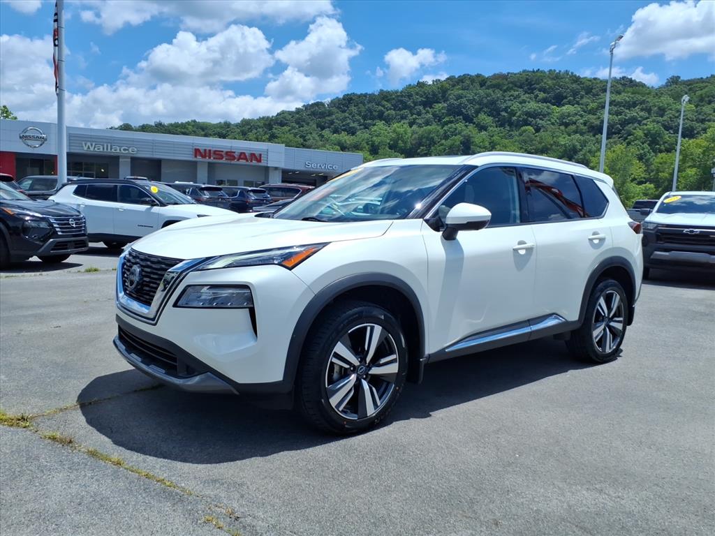 Pearl White Tricoat Qab 2023 Nissan Rogue SUV / Crossover All-Wheel Drive Continuously Variable Transmission